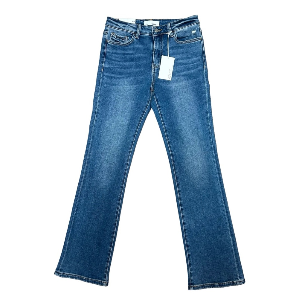 NWT high rise denim vervet jeans with slight stretch cotton blend bootcut